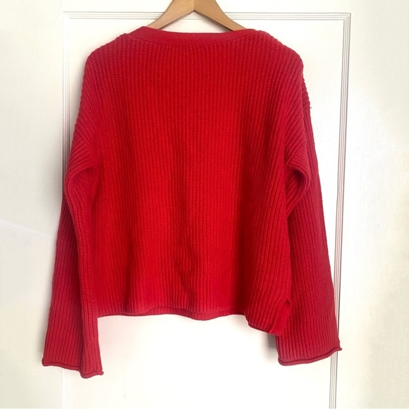 MADEWELL Calloway Boatneck Pullover Sweater in Red size Medium - Picture 5 of 9